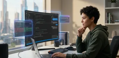 Developer sitting at a computer