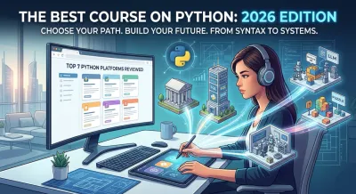Woman choosing a python course